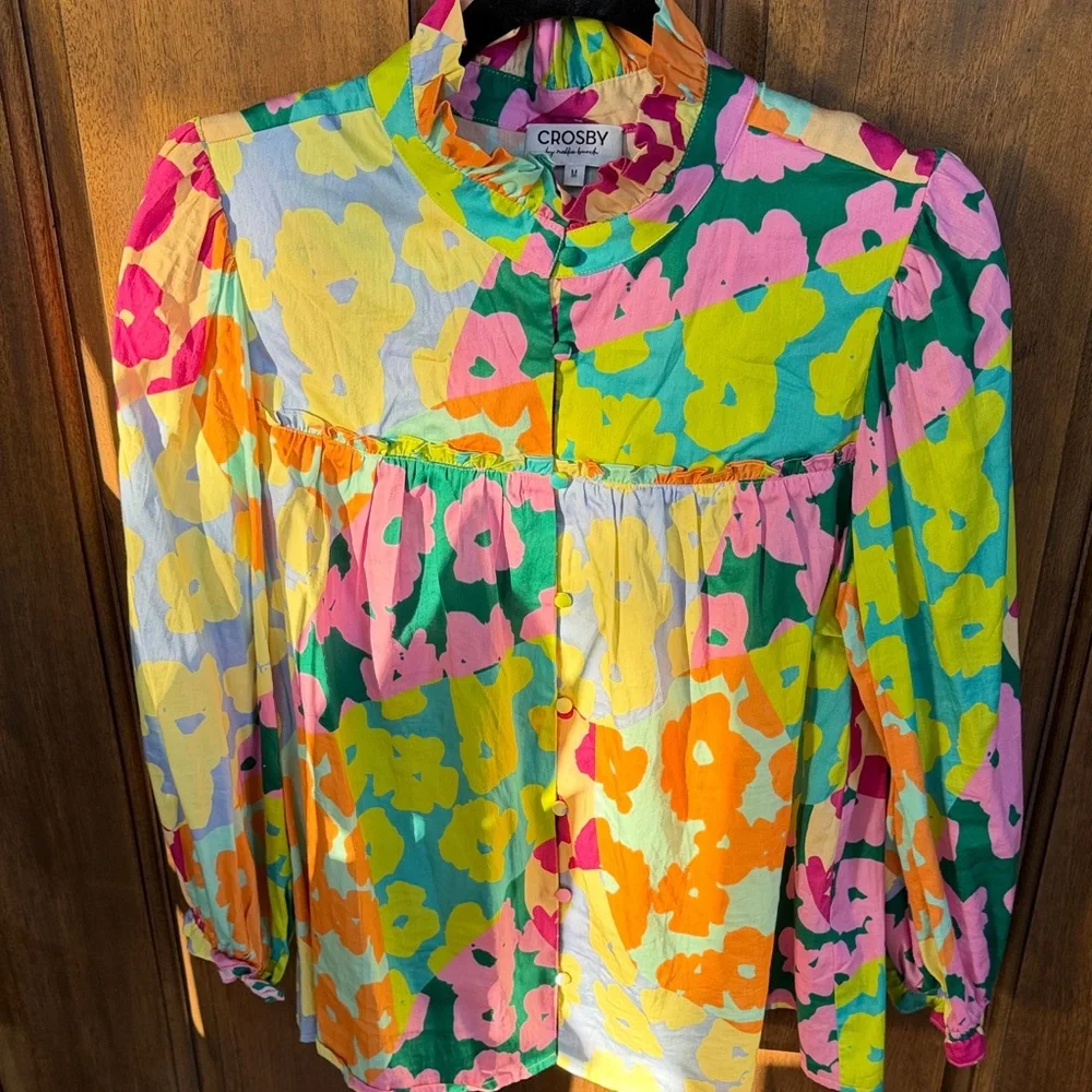 CROSBY by Mollie Burch Multicolor Floral Top - Picture 3 of 5